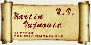Martin Vujnović vizit kartica